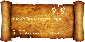 Vadászi Bogárka névjegykártya